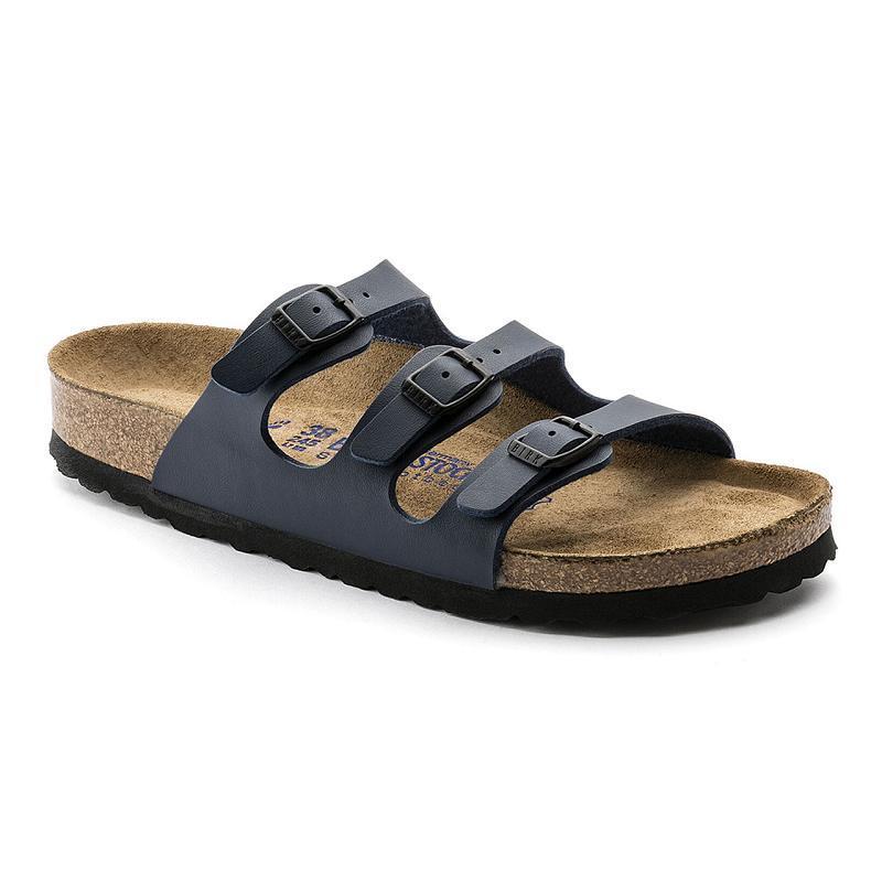 Birkenstock Soft Footbed Birko Flor Florida Dame Mørkeblå | DK 460XYU